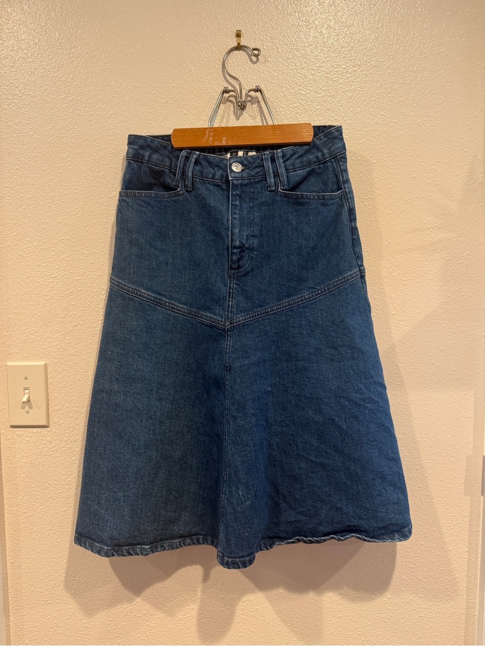 PAIGE Indigo Denim A-Line Skirt 27